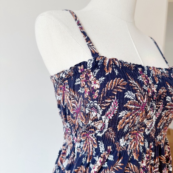 Uniqlo tropical print women smoked maxi dress size small - Picture 3 of 8